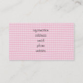 ピンクチェッカーボード生地の背景テンプレート 名刺 (裏面)