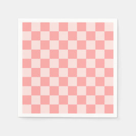ピンクチェッカーボード スタンダードカクテルナプキン