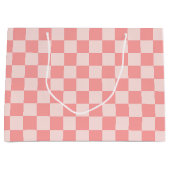 ピンクチェッカーボード ラージペーパーバッグ (正面)