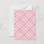 ピンクチェックキルト3.5x2.5フラットカードII /垂直 ノートカード (正面)
