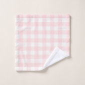 ピンクチェックギンガム柄 バスタオル セット (ウォッシュタオル)