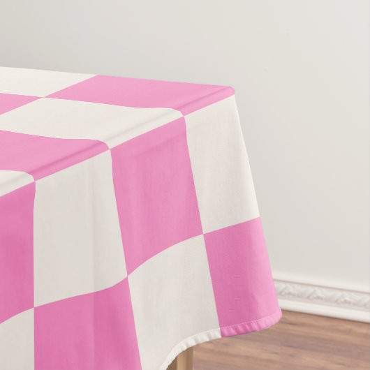 ピンクチェック、チェッカーボードパタ市松模様にーン、 テーブルクロス (インサイチュ)