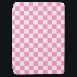 ピンクチェック、チェッカーボードパタ市松模様にーン、 iPad AIR カバー<br><div class="desc">パタ市松模様にーン – ピンクとクリーム色の白いチェッカーボード。</div>