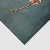 ピンクチェリーブロッサムツリーブランチターコイズグリーンスカイ 薄葉紙 (詳細)