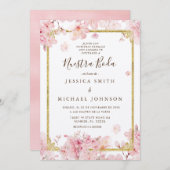 ピンクチェリーブロッサムヌエストラスペインのボダ結婚ズ 招待状 (正面/裏面)