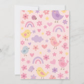 ピンクチキン1st誕生日パーティー写真招待状 招待状 (裏面)