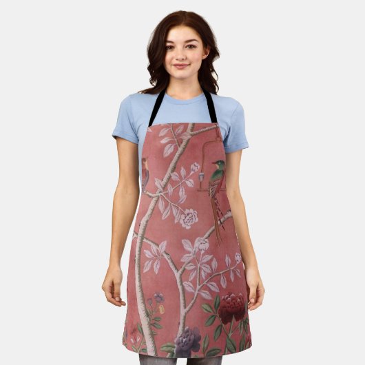 ピンクチノイスリーキッチン料理 エプロン (着用した状態)