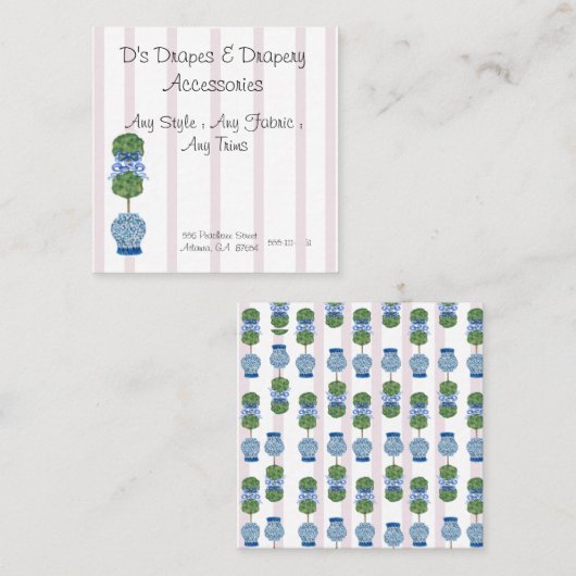 ピンクチノイスリージンジャージャースジャーストピアリー スクエア名刺 (正面/裏面)