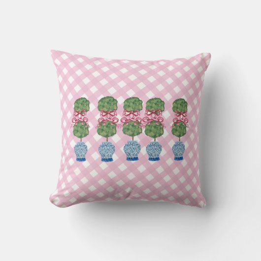 ピンクチノイスリージンジャージャースジャールジャールジャートピアリー クッション (正面)