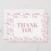 ピンクチノイスリートイレデジュウイ赤ちゃんシャワー サンキューカード (正面)