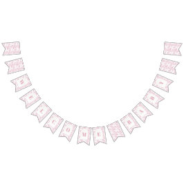 ピンクチノイスリートイレデジュウイ赤ちゃんシャワー バンティングフラッグ