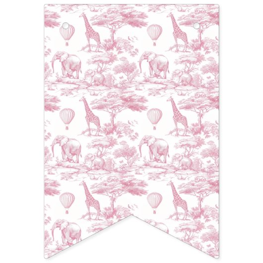 ピンクチノイスリートイレデジュウイ赤ちゃんシャワー バンティングフラッグ (第1の旗)