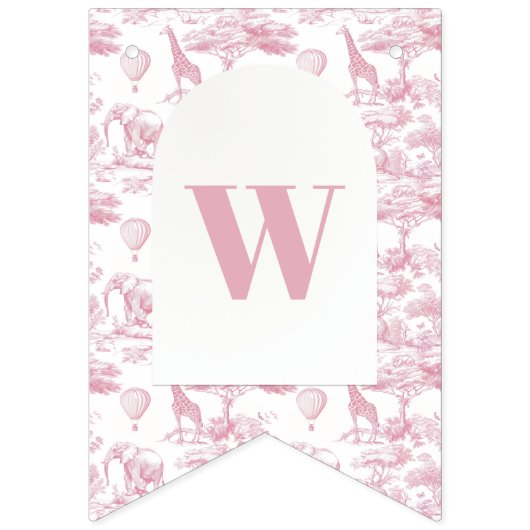 ピンクチノイスリートイレデジュウイ赤ちゃんシャワー バンティングフラッグ (第3の旗)