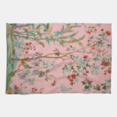ピンクチノイスリーバードフローラ美エレガントしい キッチンタオル (横)