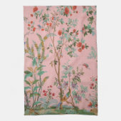ピンクチノイスリーバードフローラ美エレガントしい キッチンタオル (縦)