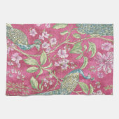 ピンクチノイスリーピーコックフローラ キッチンタオル (横)