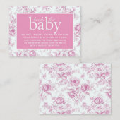 ピンクチノイスリーフローラトールブックスベビー エンクロージャーカード (正面/裏面)