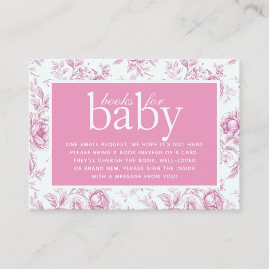 ピンクチノイスリーフローラトールブックスベビー エンクロージャーカード (正面)