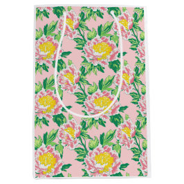 ピンクチノイスリーフローラ ミディアムペーパーバッグ