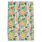 ピンクチノイスリーフローラ ミディアムペーパーバッグ (裏面)