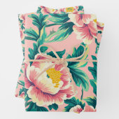 ピンクチノイスリーフローラ ラッピングペーパーシート (インサイチュ)