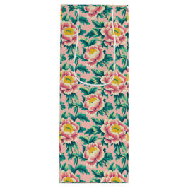 ピンクチノイスリーフローラ ワインギフトバッグ