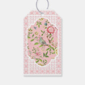 ピンクチノイスリーベビーシャワーありがとうメッセージカード ギフトタグ (裏面)