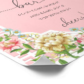 ピンクチノイスリーベビーシャワーミモザバーサイン ポスター (角)