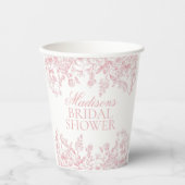 ピンクチノイスリーヴィンテージフローラブライダルシャワー 紙コップ (正面)