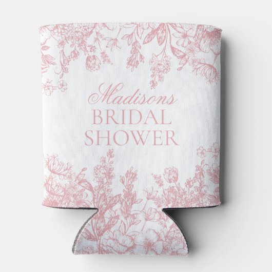 ピンクチノイスリーヴィンテージフローラブライダルシャワー 缶クーラー (裏面)