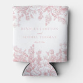 ピンクチノイスリーヴィンテージフローラ結婚式の引き出物 缶クーラー (正面)