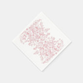 ピンクチノイスリーヴィンテージ結婚フローラのデザート スタンダードカクテルナプキン (角)