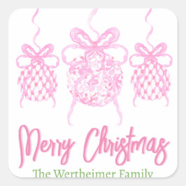 ピンクチノセリートリオオーナメントステッカー スクエアシール