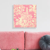 ピンクチノワセリーウォールアートデコールキャンバスプリント キャンバスプリント (インサイチュ (リビング))