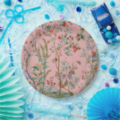 ピンクチノワセリーバードフローラルエレガント ペーパープレート (パーティー)