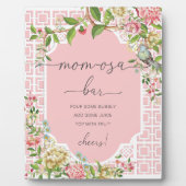 ピンクチノワセリーベビーシャワーマムオーサバー標識 フォトプラーク (正面)