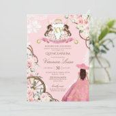 ピンクチャロエレガントキンセアニェラフローラ招待状 招待状 (スタンド正面)