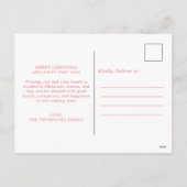 ピンクチャームクリスマスストッキングA新しいホームムービング シーズンポストカード (裏面)