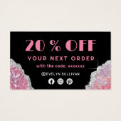 ピンクチュンキーグリッター割引カード (裏面)