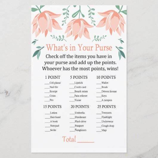 ピンクチューリップあなたの財布のゲームの中に何がある (正面)