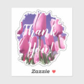 ピンクチューリップありがとうステッカー シール (シート)