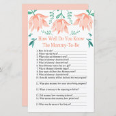 ピンクチューリップどのように良く赤ちゃんシャワーのゲームを知っている (正面/裏面)