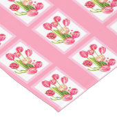ピンクチューリップのテーブルランナー ショートテーブルランナー (コーナー)