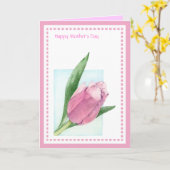 ピンクチューリップの母の日のカード カード (黄色い花)
