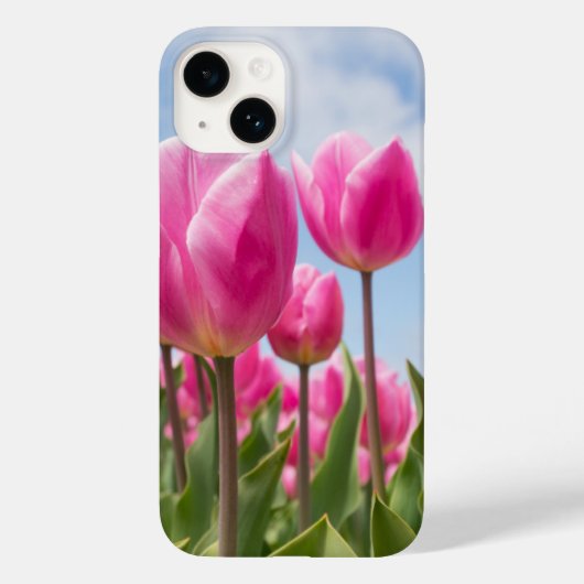 ピンクチューリップのiPhoneケース - 花柄の自然な美しさ Case-Mate iPhoneケース (裏面)