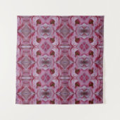 ピンクチューリップイカットも タペストリー (正面(横))