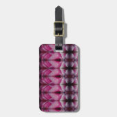 ピンクチューリップイカット5レコレータ ラゲッジタグ (正面縦)