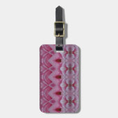 ピンクチューリップイカット5 ラゲッジタグ (正面縦)