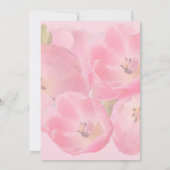 ピンクチューリップウォータカラーフローラブライダルシャワー 招待状 (裏面)