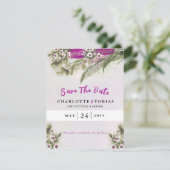 ピンクチューリップウォータカラーフローラ結婚式招待状 (スタンド正面)